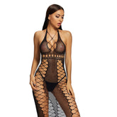 Temptation Durchsichtiger Fischnetz-Netz-Bodysuit-Unterwäscherock